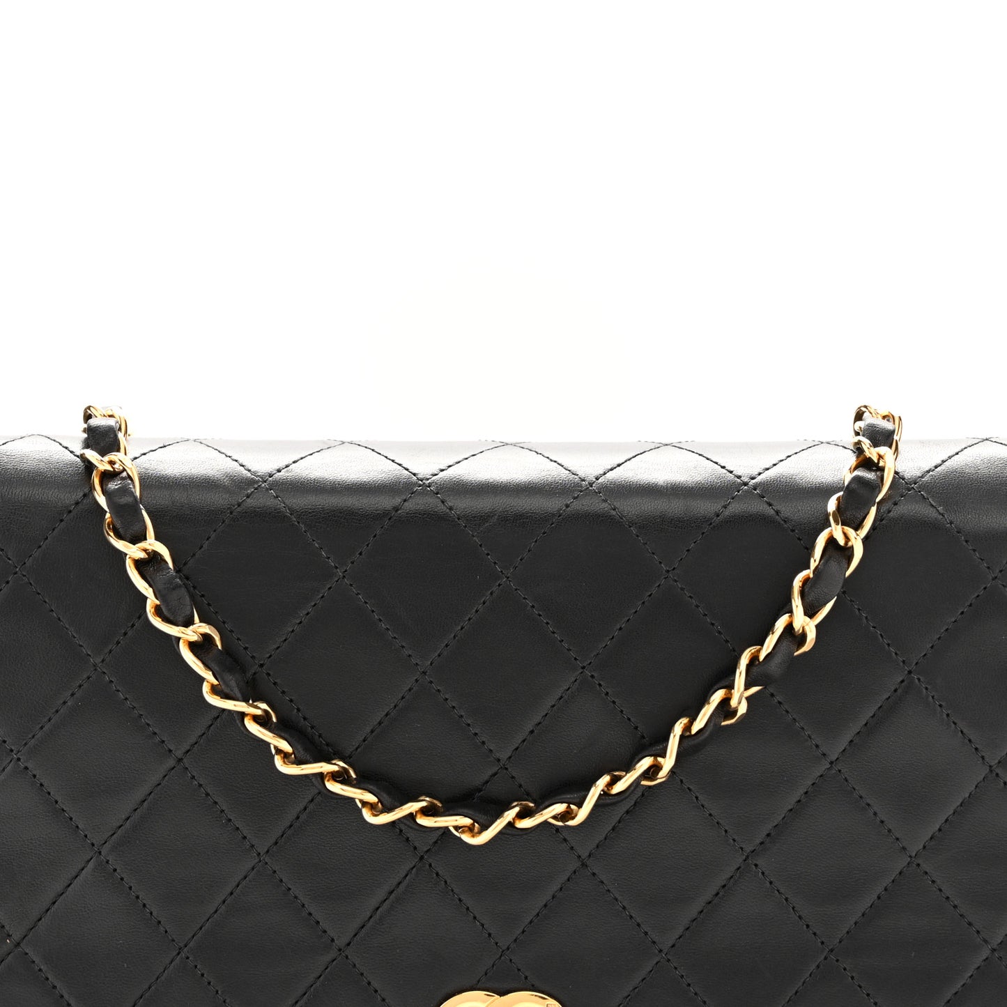 Lambskin Quilted Small Single Flap Black