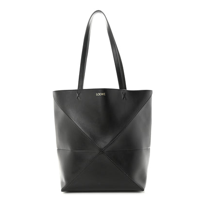 Loewe Shiny Calfskin Medium Puzzle Fold Tote Black 1 of 10