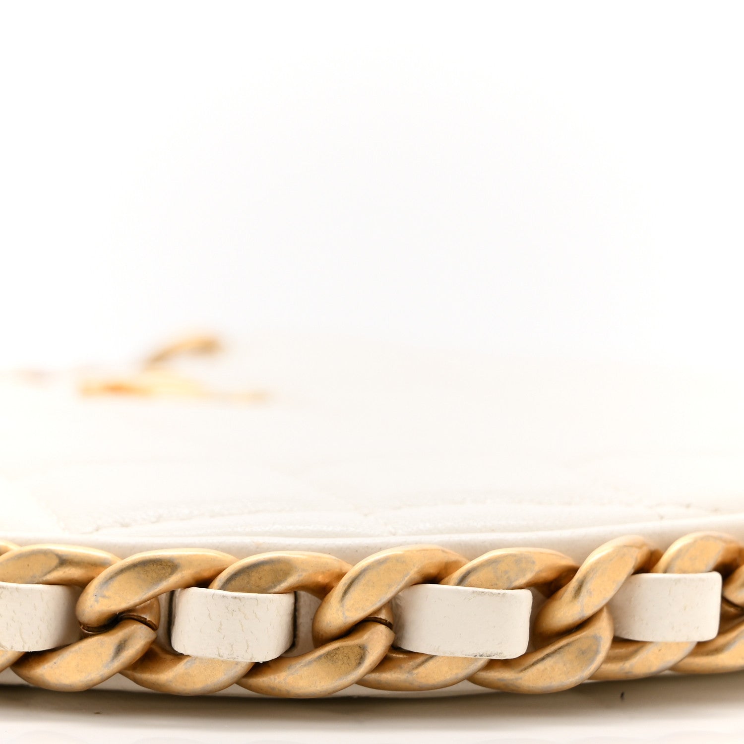 Chanel Shiny Crumpled Lambskin Quilted Trendy Chain Around Hobo White 9 of 10