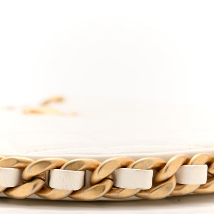 Chanel Shiny Crumpled Lambskin Quilted Trendy Chain Around Hobo White 9 of 10