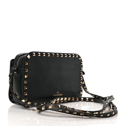 Valentino Garavani Grained Calfskin Rockstud Flip Lock Camera Crossbody Bag Black 3 of 8