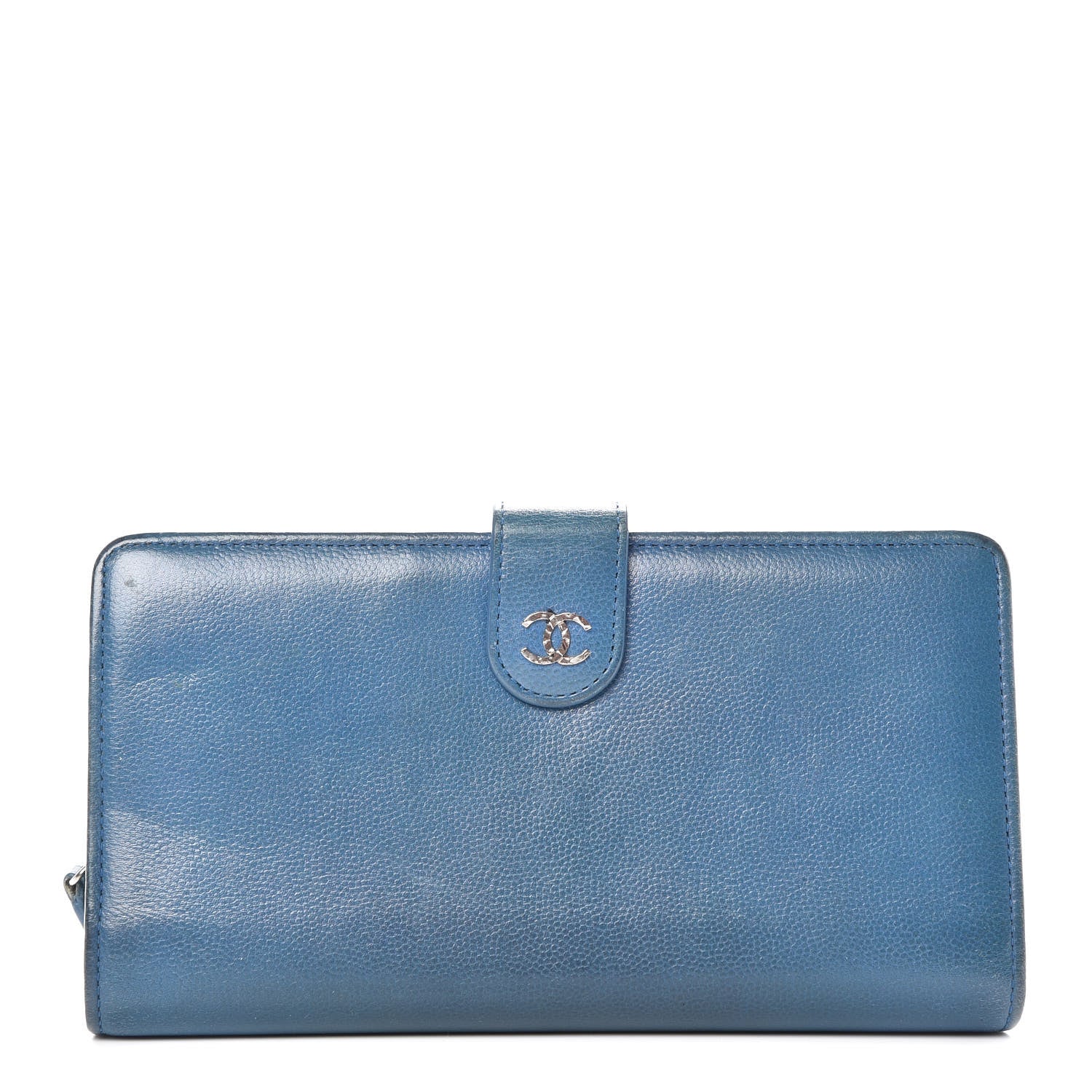 Chanel Caviar Sevruga French Wallet Blue 1 of 21