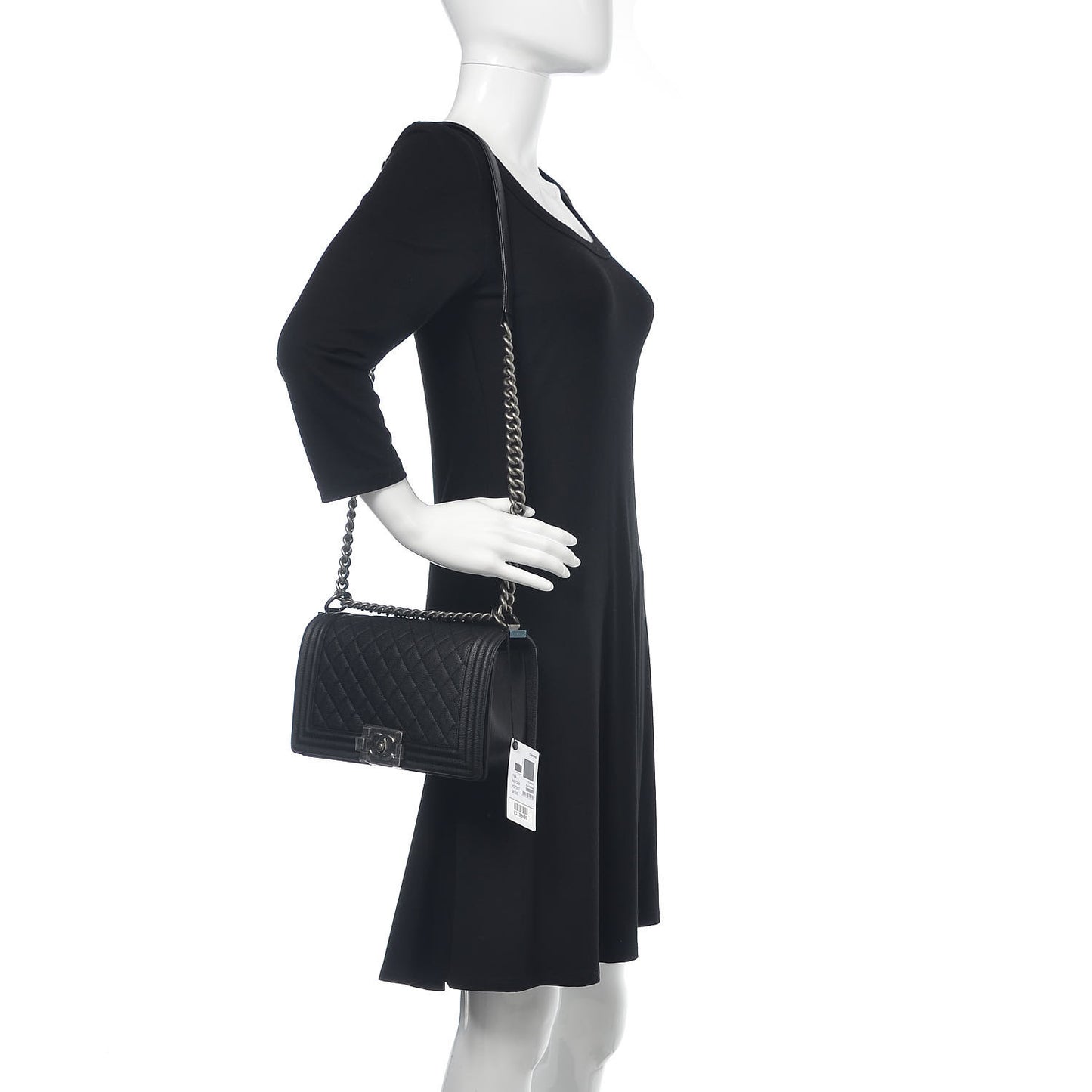 Caviar Quilted Medium Boy Flap Black