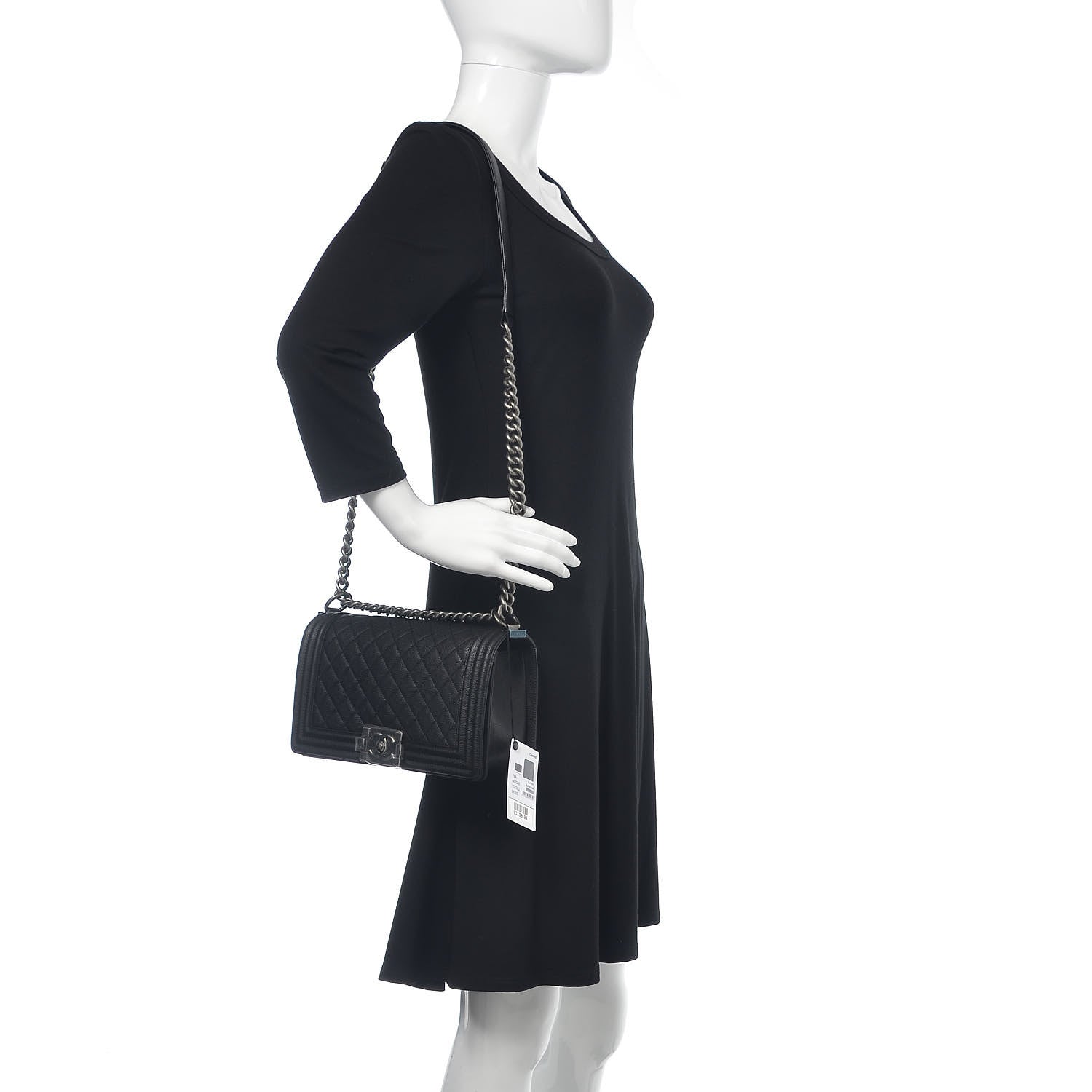 Chanel Caviar Quilted Medium Boy Flap Black 2 of 11