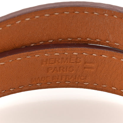 Hermes Lizard Kelly Double Tour Bracelet M Bougainvillea 4 of 6