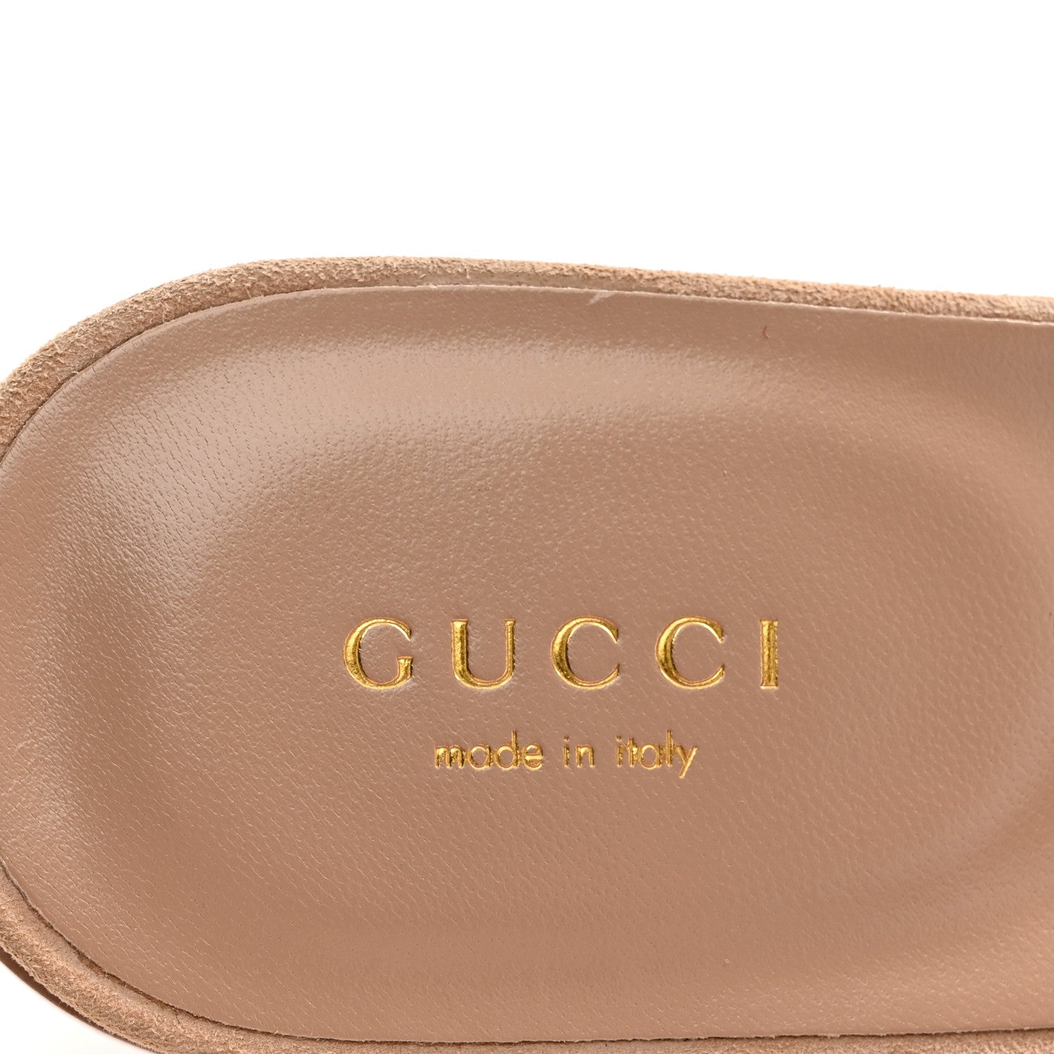 Gucci Kid Scamosciato Interlocking G Cut Out Slide Sandals 37 Salvy Green 8 of 9