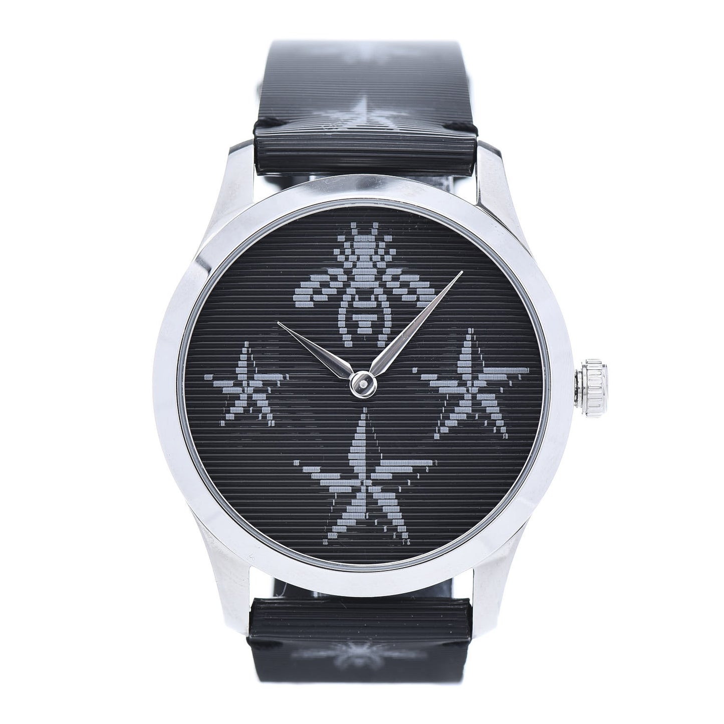 Stainless Steel Calfskin 38mm G-Timeless Bee Star Hologram Quartz Watch Black