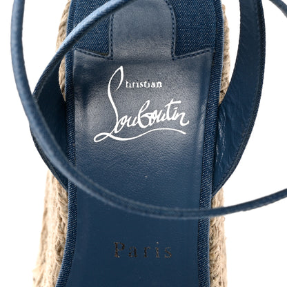 Christian Louboutin Denim Mariza Zeppa 130 Wedge Sandals 40 Blue 6 of 8