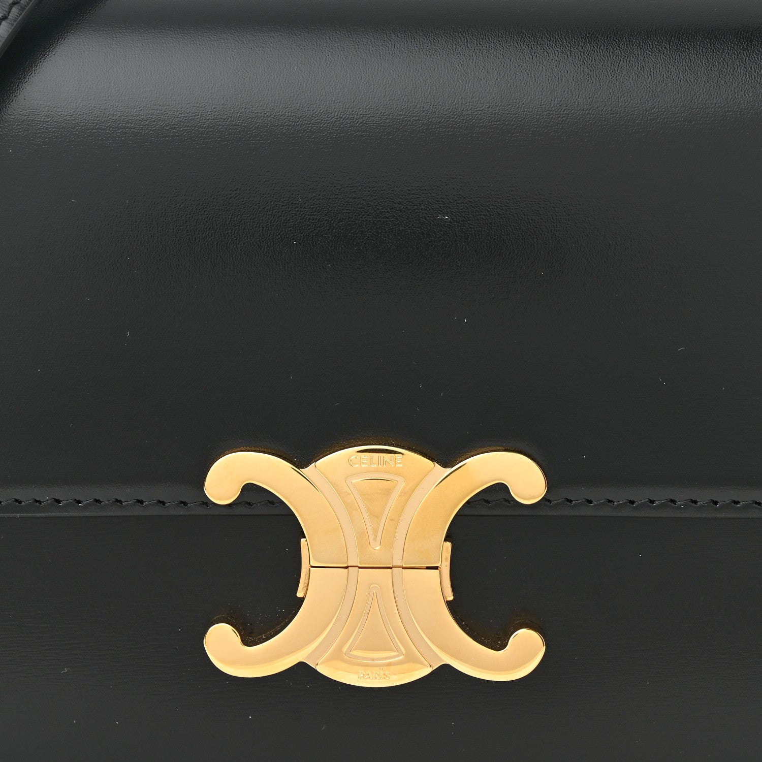 Celine Shiny Calfskin Medium Triomphe Black 9 of 11