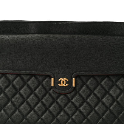 Chanel Grained Calfskin Quilted Large Archi Chic Cosmetic Case Black 8 of 12