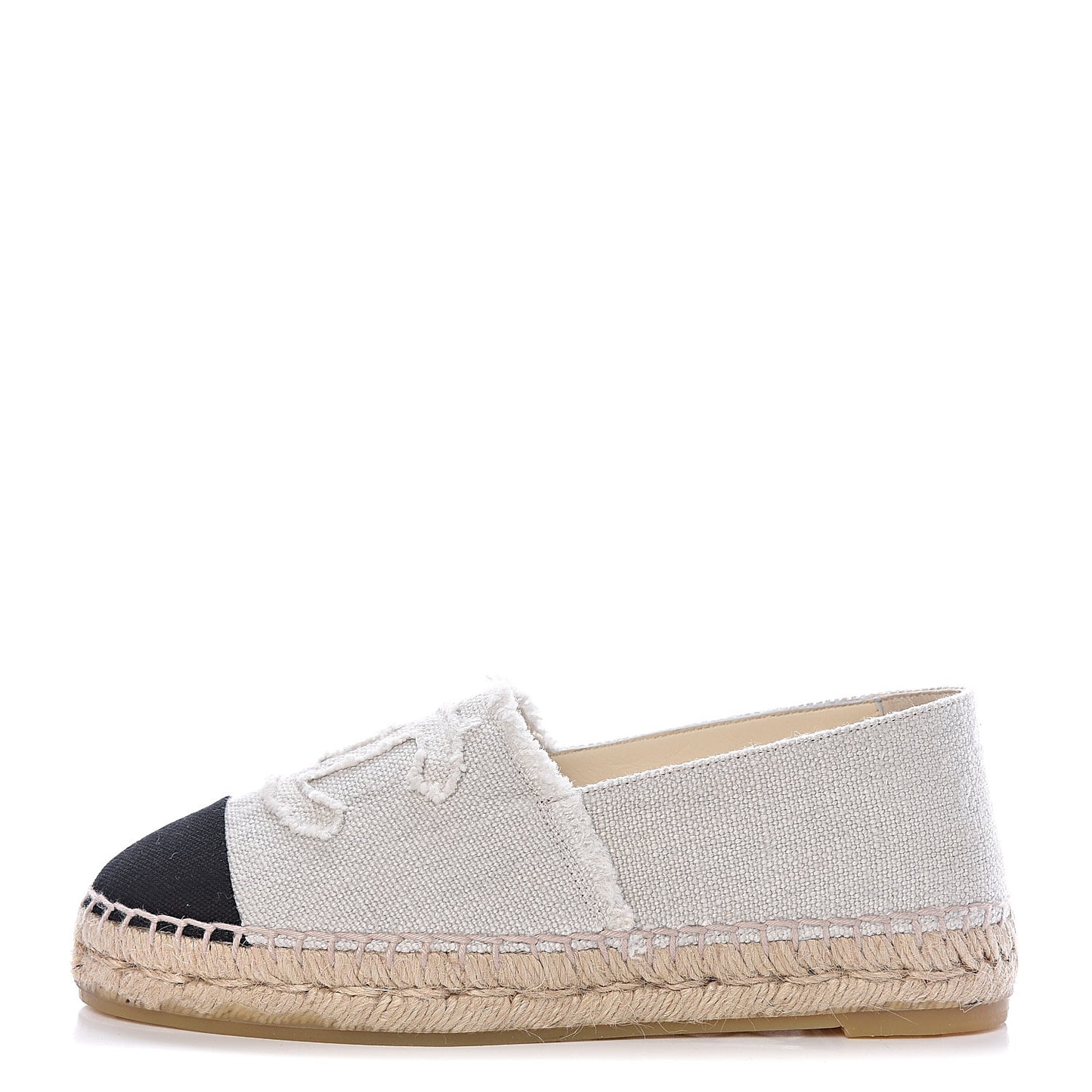 Linen CC Espadrilles 36 Beige Black