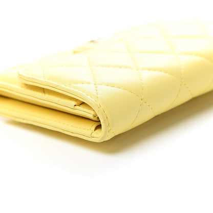 Chanel Lambskin Quilted Small Flap Wallet Yellow 9 of 10