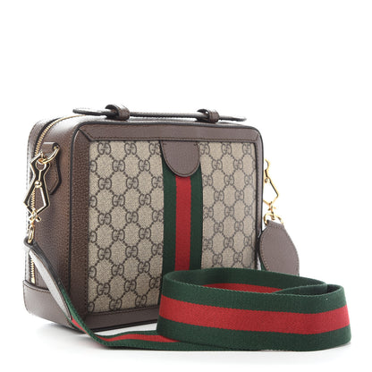 Gucci GG Supreme Monogram Web Small Ophidia Top Handle Shoulder Bag Brown 3 of 10