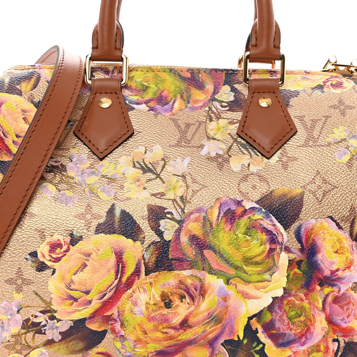 Metallic Monogram LV Garden Speedy Bandouliere 25 Gold