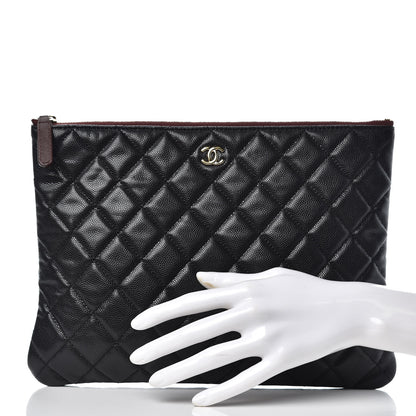 Chanel Caviar Quilted Medium Cosmetic Case Black 2 of 8