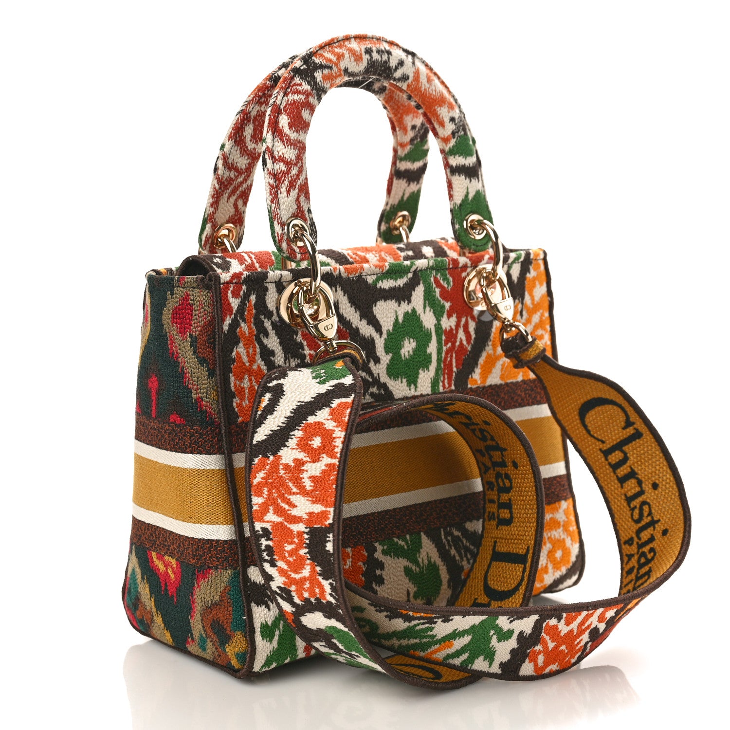 Christian Dior Canvas Embroidered Paisley Medium Lady D-Lite Multicolor 2 of 8
