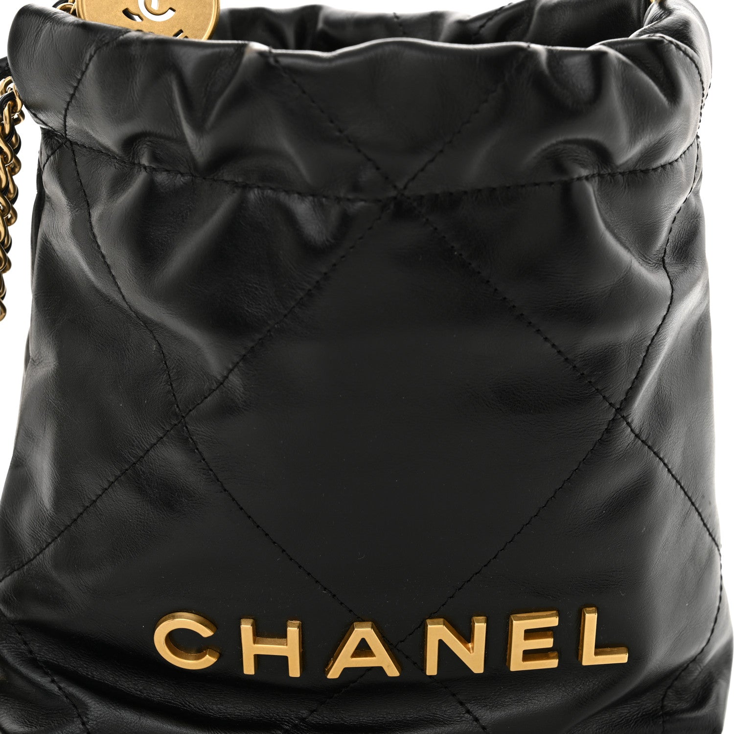 Chanel Shiny Calfskin Quilted Mini Chanel 22 Black 8 of 10