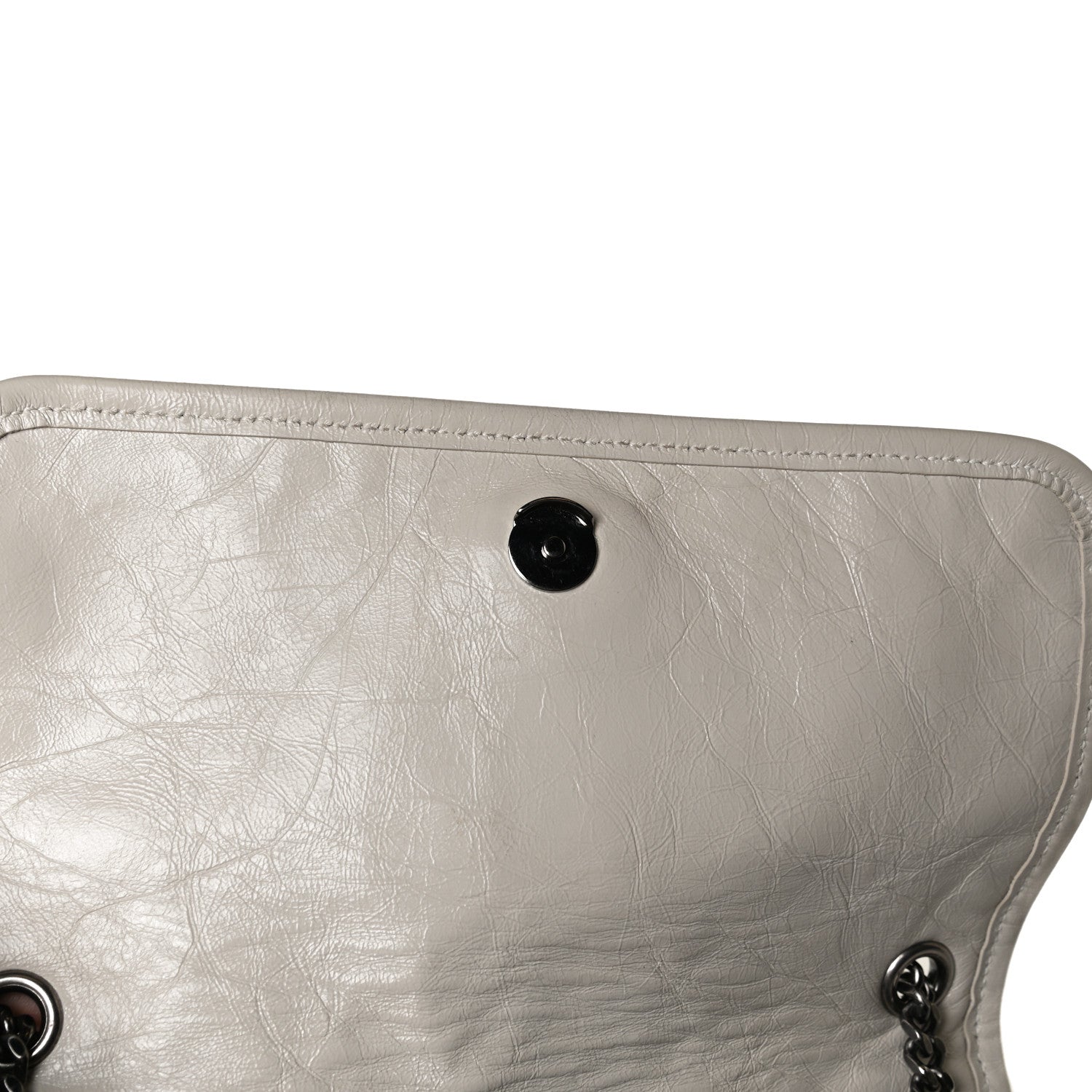Saint Laurent Crinkled Calfskin Matelasse Monogram Baby Niki Chain Satchel Light Natural 11 of 16
