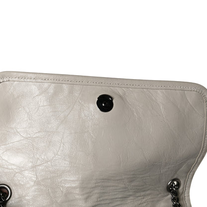 Saint Laurent Crinkled Calfskin Matelasse Monogram Baby Niki Chain Satchel Light Natural 11 of 16