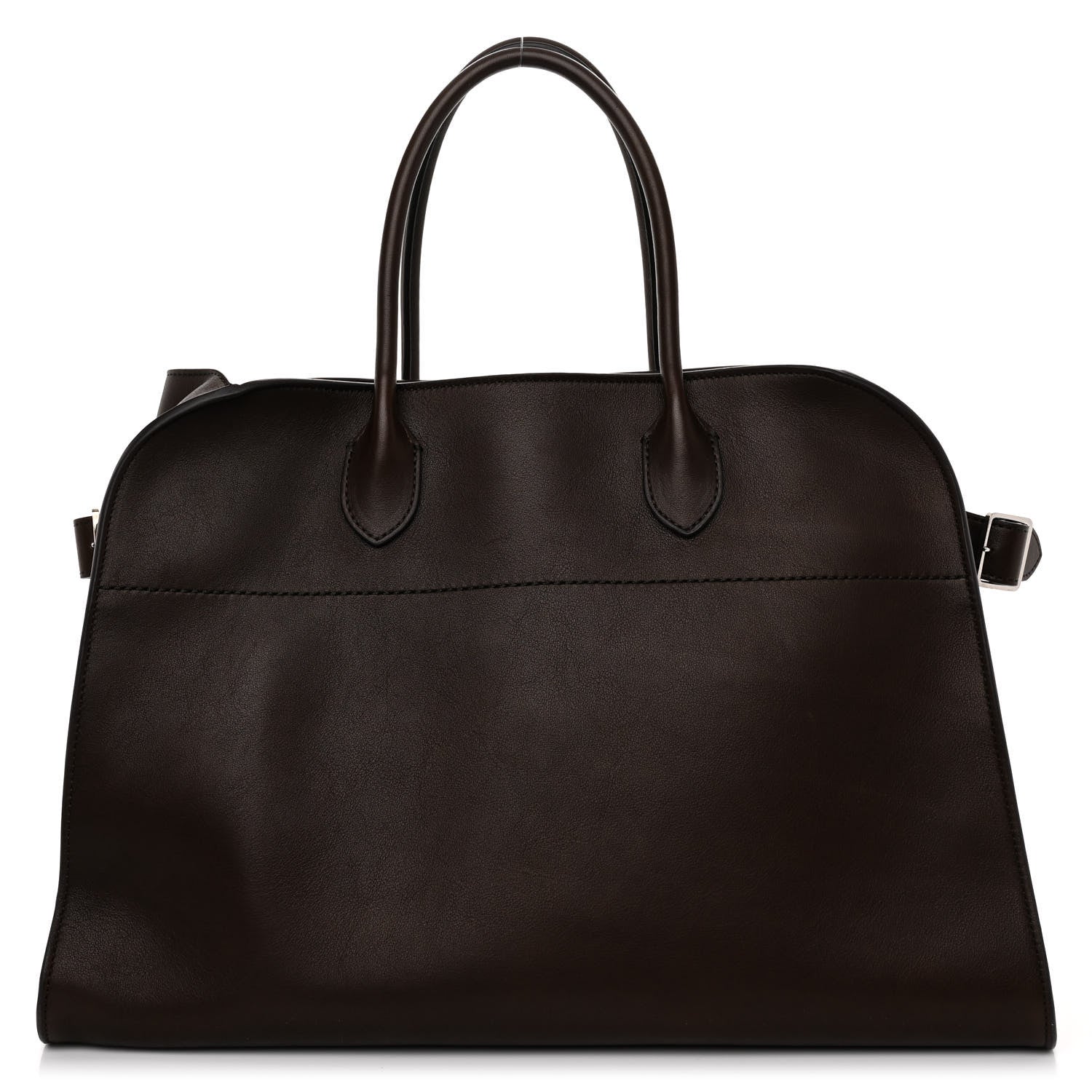 The Row Polished Saddle Calfskin Soft Margaux 15 Deep Brown 1 of 10