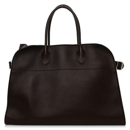 The Row Polished Saddle Calfskin Soft Margaux 15 Deep Brown 1 of 10