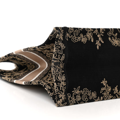 Christian Dior Canvas Embroidered Large Ornamental Cornely Book Tote Black Beige 9 of 10