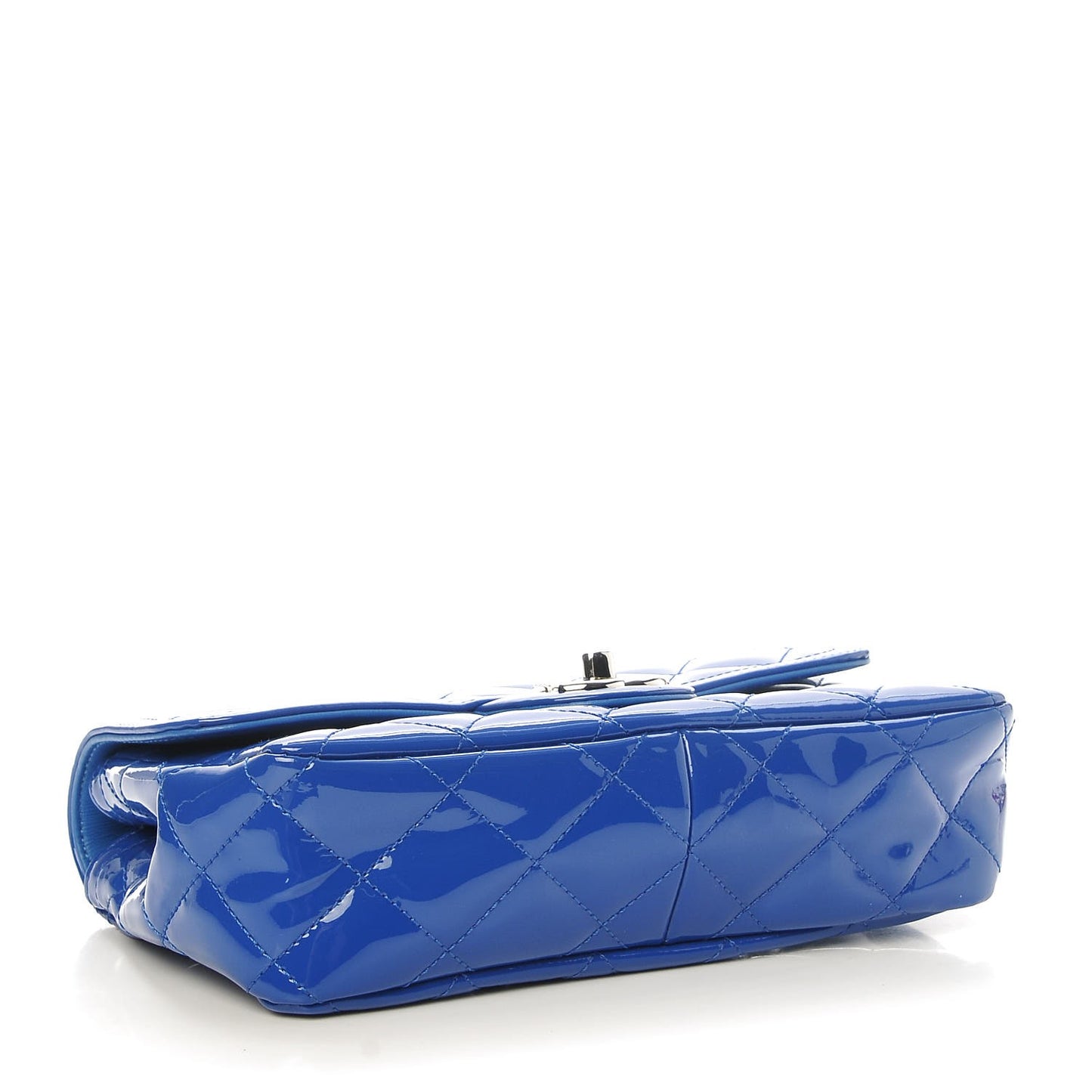Patent Quilted Small Coco Shine Flap Blue