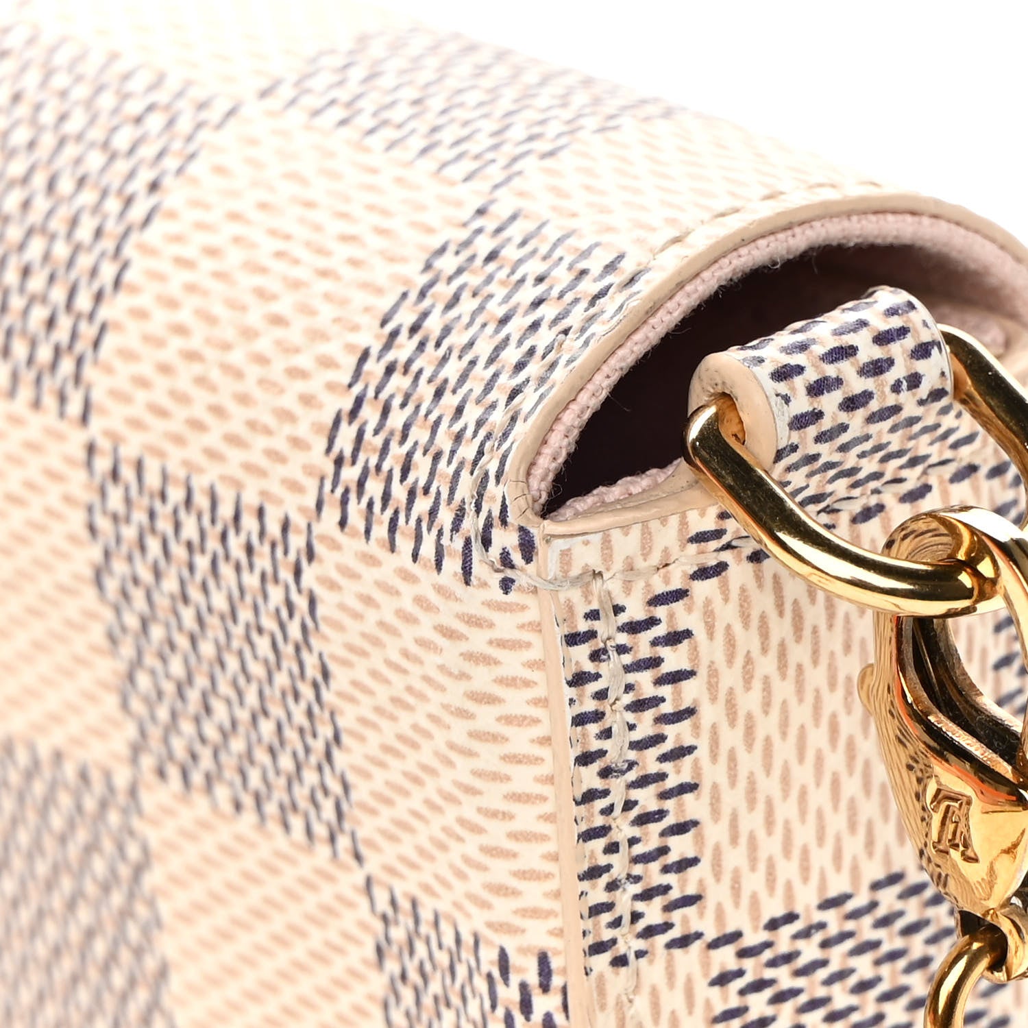 Louis Vuitton Damier Azur Pochette Felicie Chain Wallet Rose Ballerine 14 of 18