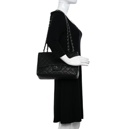 Chanel Caviar Quilted Jumbo Single Flap Black 2 of 13