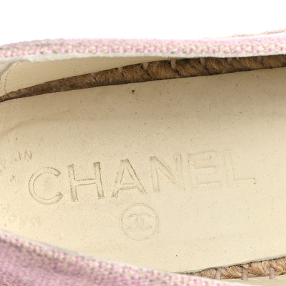 Chanel Toile Sequin CC Espadrilles 37 Pink Dark Pink 8 of 9