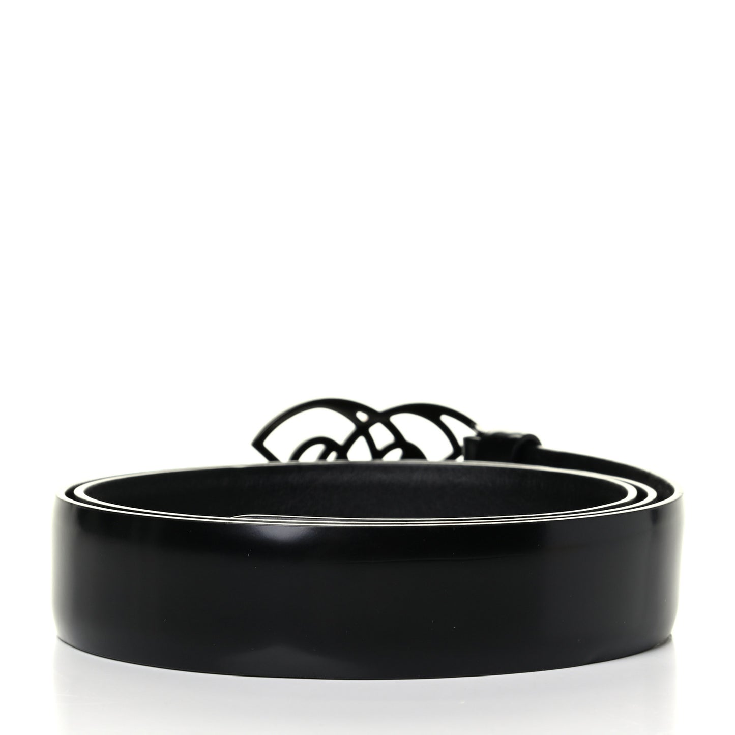 Calfskin Crystal CC Belt 90 36 Black Red