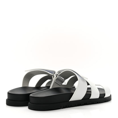 Hermes Calfskin Womens Chypre Sandals 38 White 4 of 9