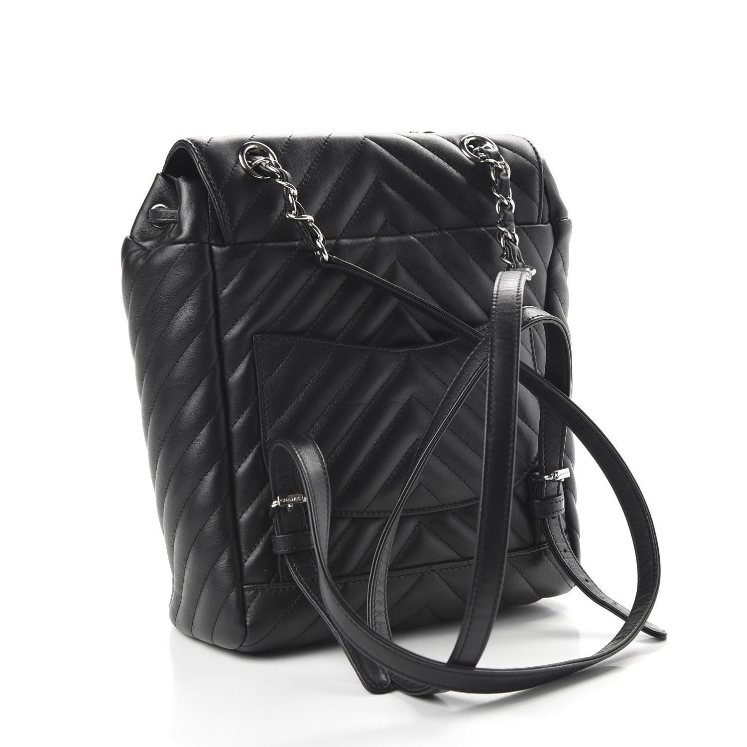 Chanel Calfskin Chevron Quilted Small Urban Spirit Backpack Black 2 of 10