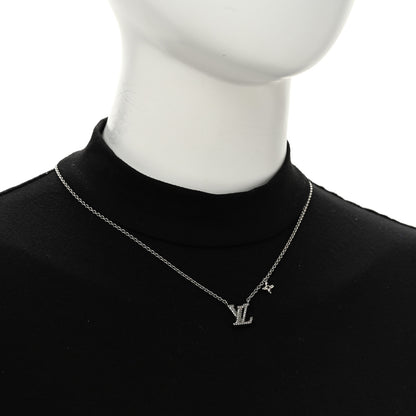 Louis Vuitton Metal Crystal LV Iconic Necklace Silver 2 of 7