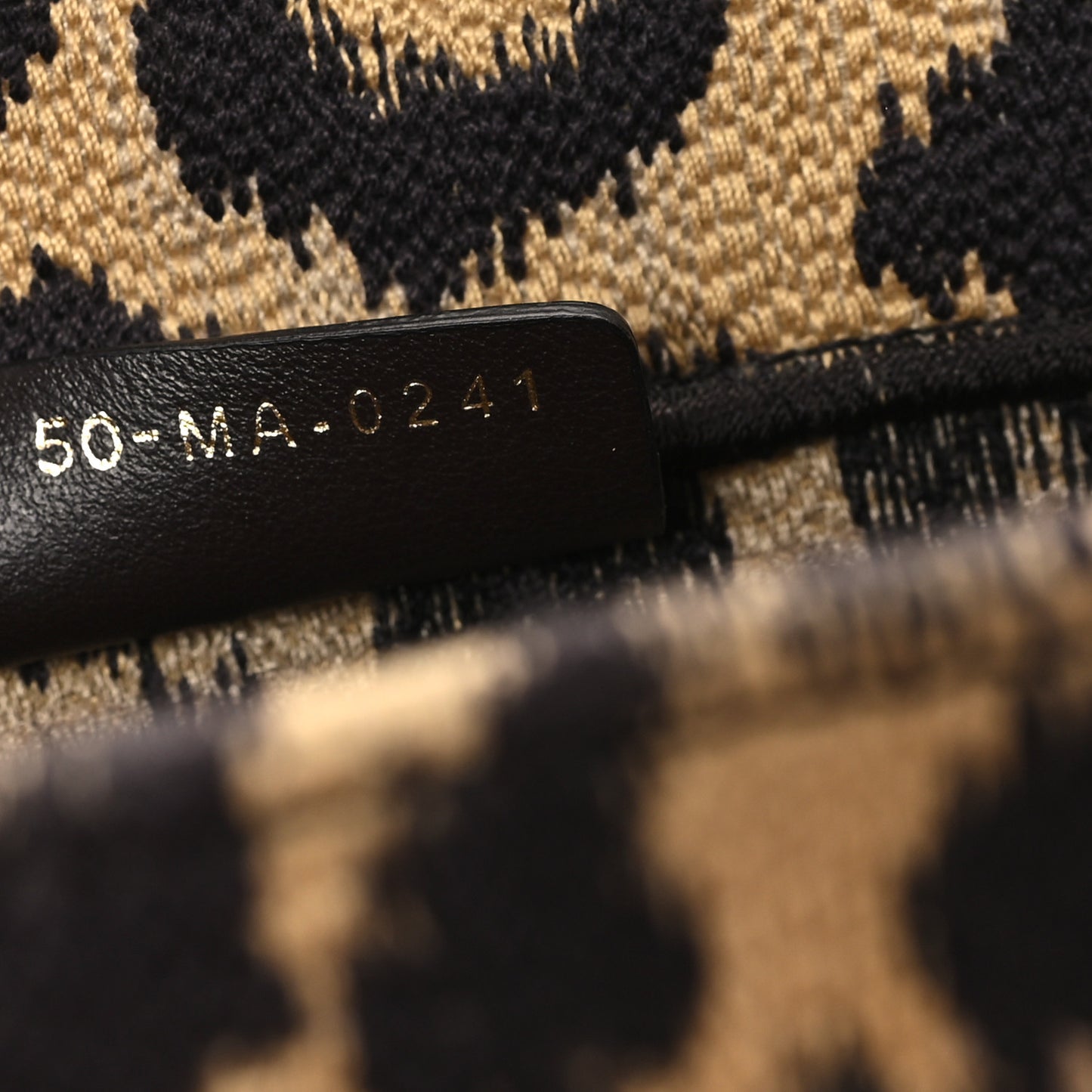 Canvas Mizza Embroidered Medium Leopard Book Tote Beige