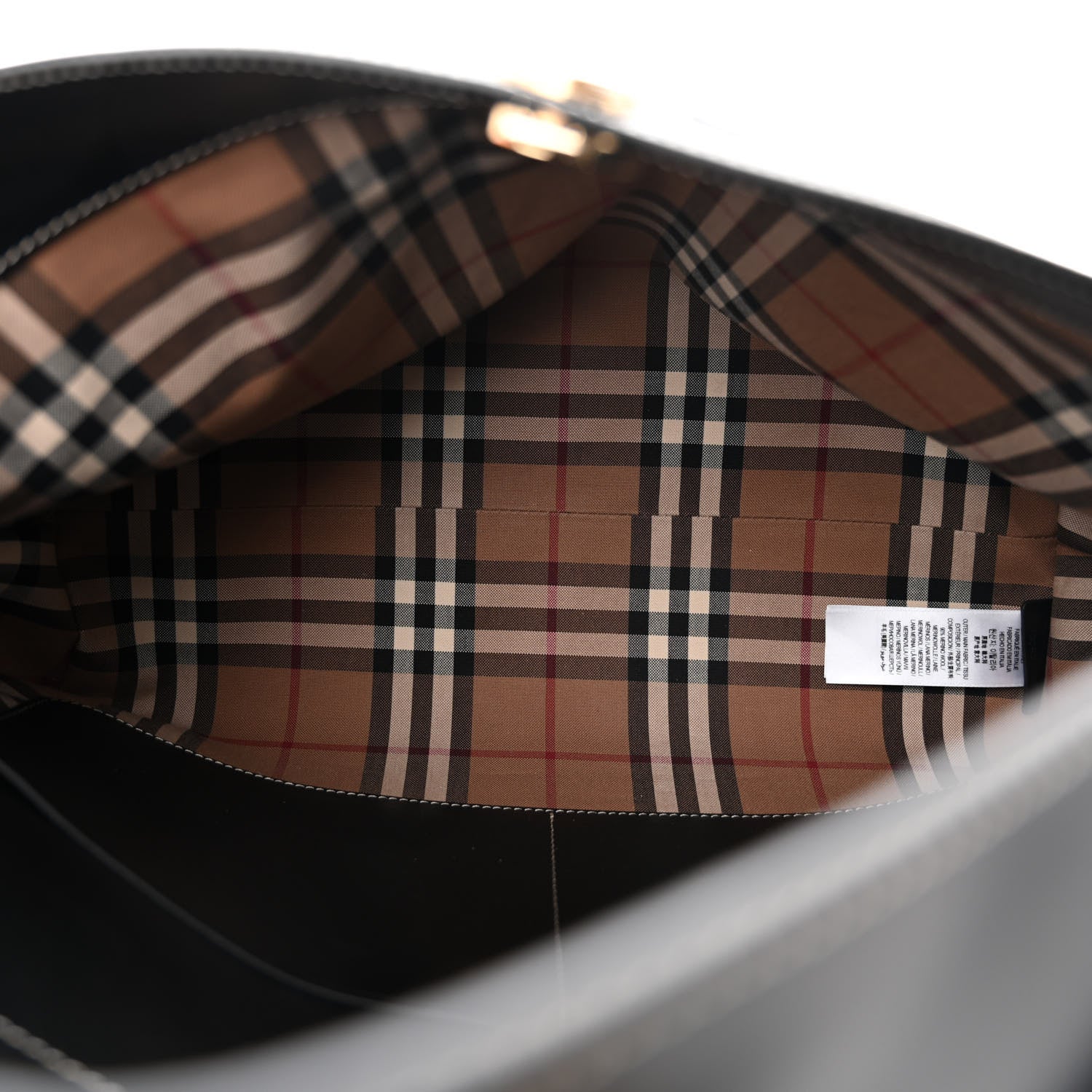 Burberry Calfskin Wool Cashmere Vintage Check Medium Society Tote Archive Beige 5 of 11