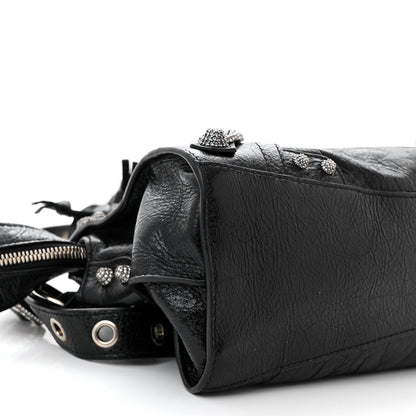 Balenciaga Agneau Arena Crystal Neo Cagole Handbag XS Black 10 of 11