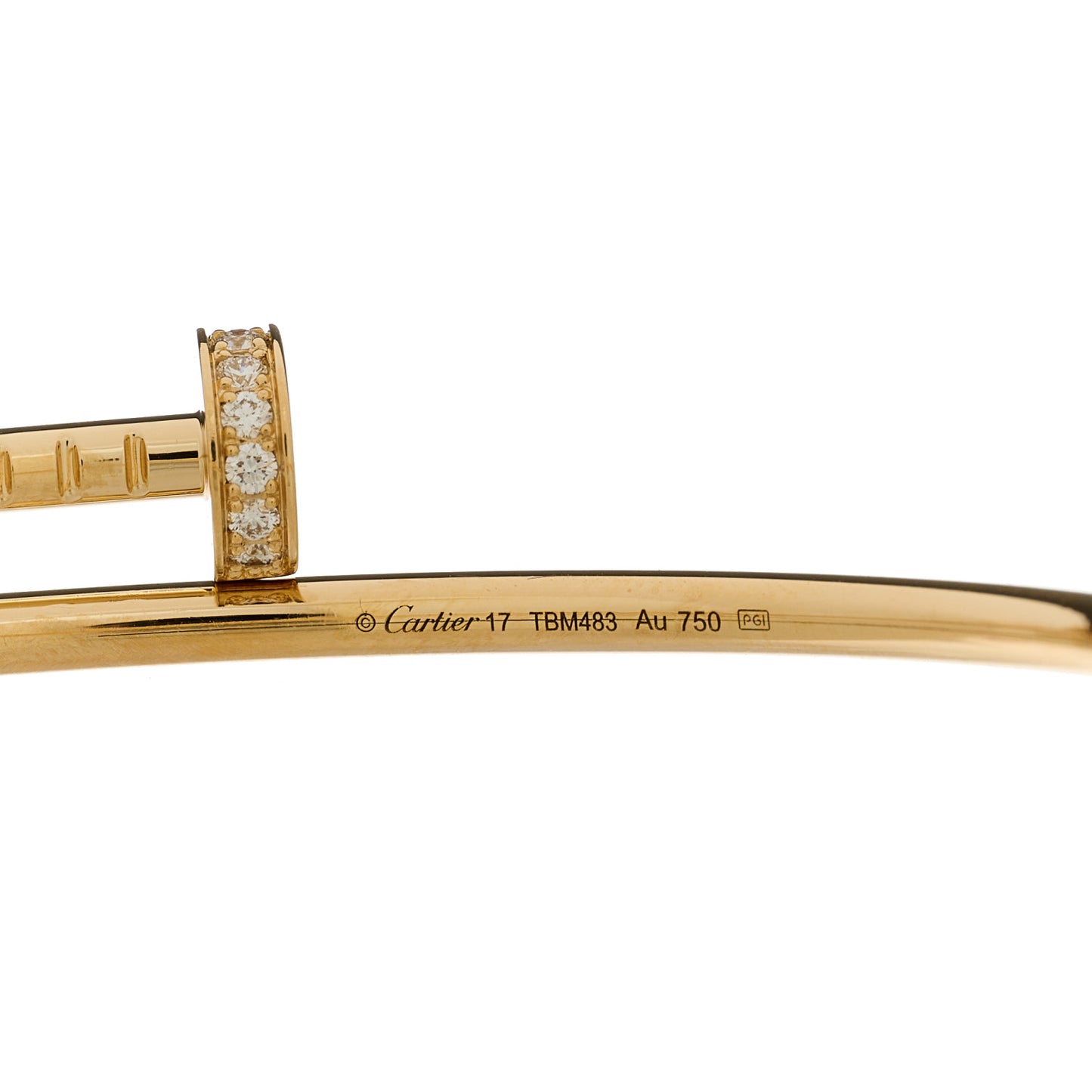 18K Yellow Gold Diamond Small Juste Un Clou Bracelet 17