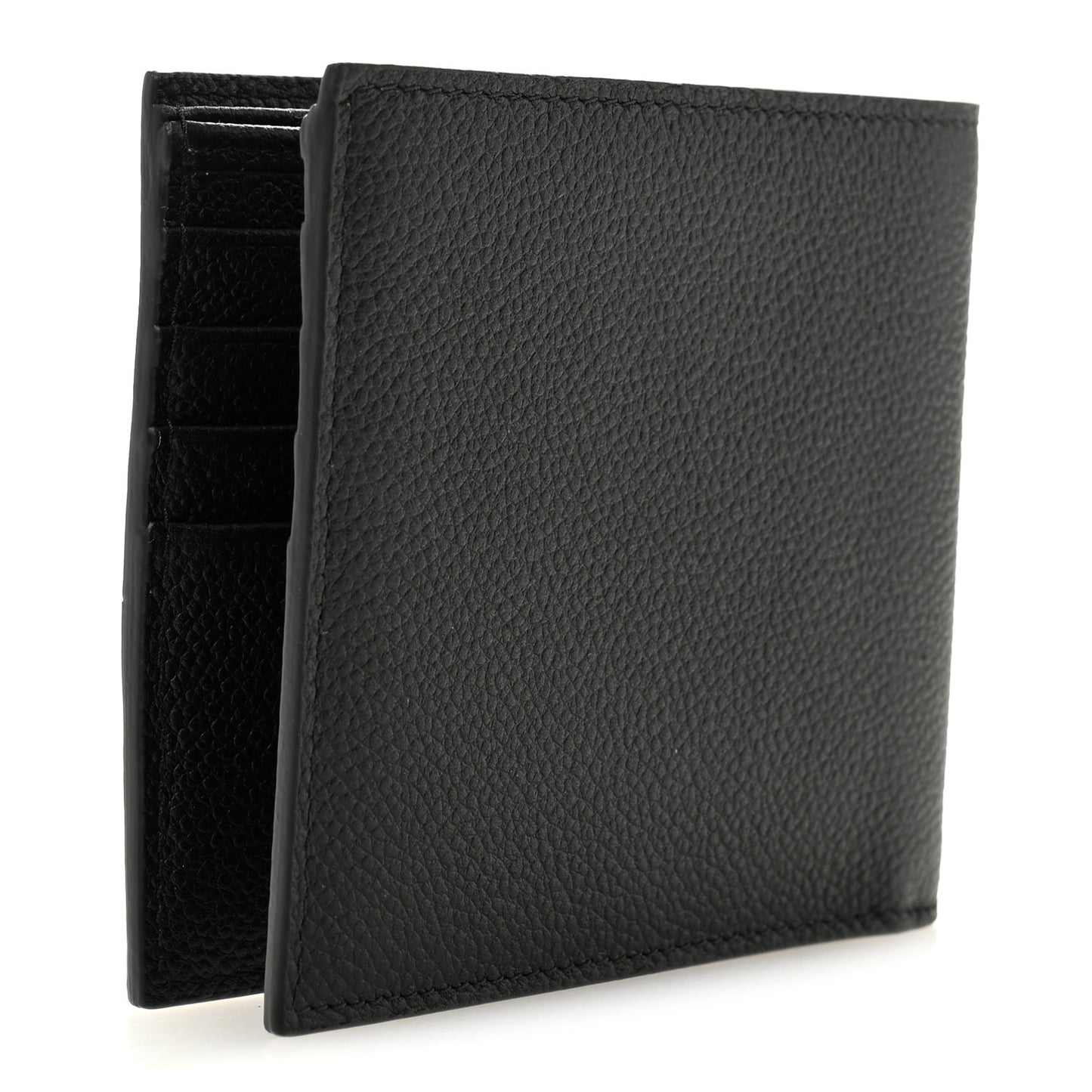 Vitello Micro Grain Bi-Fold Wallet Black