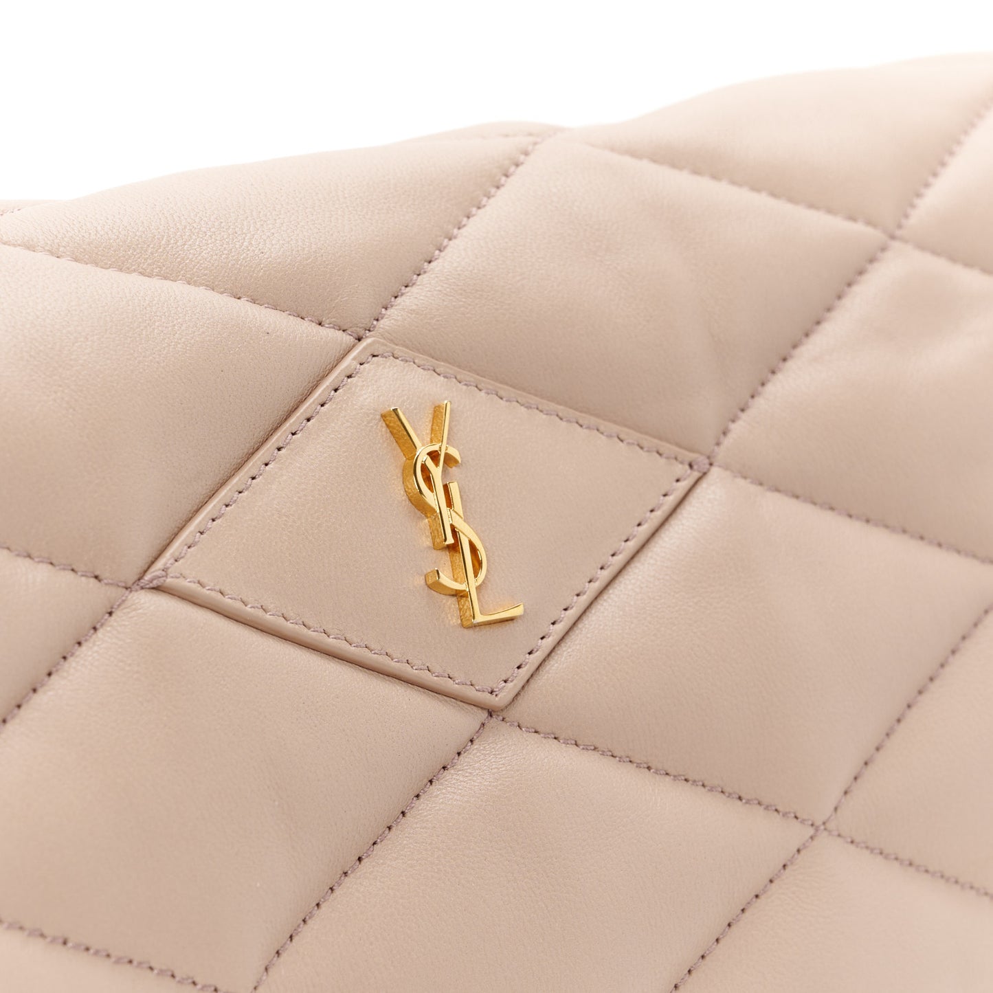 Lambskin Quilted Sade Puffer Envelope Clutch Rosy Sand
