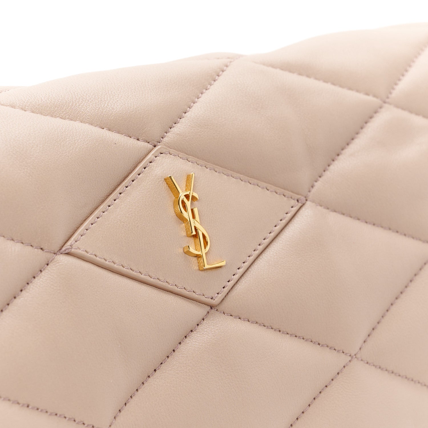 Saint Laurent Lambskin Quilted Sade Puffer Envelope Clutch Rosy Sand 8 of 11