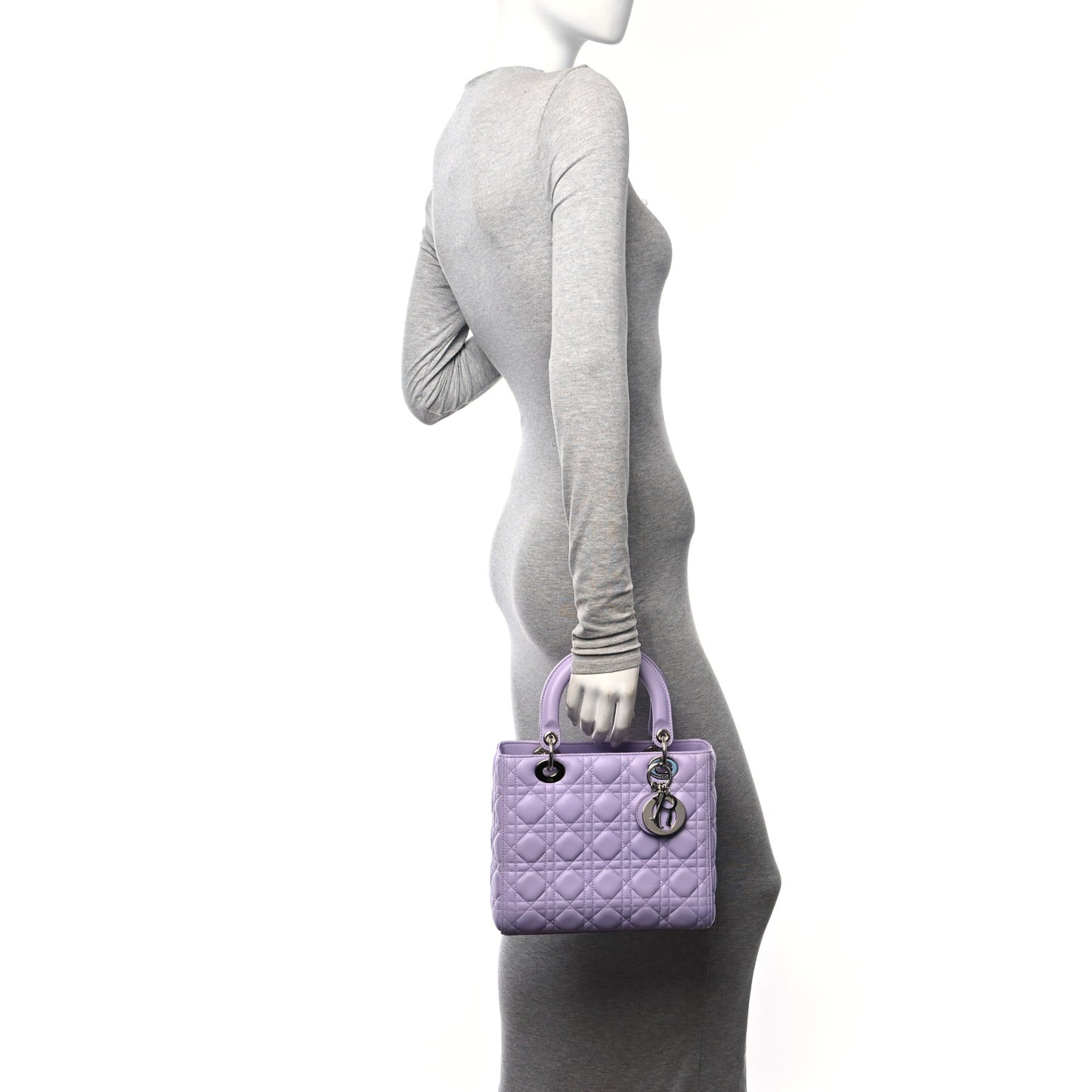 Lambskin Cannage Medium Lady Dior Purple