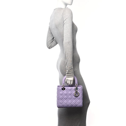 Christian Dior Lambskin Cannage Medium Lady Dior Purple 2 of 10