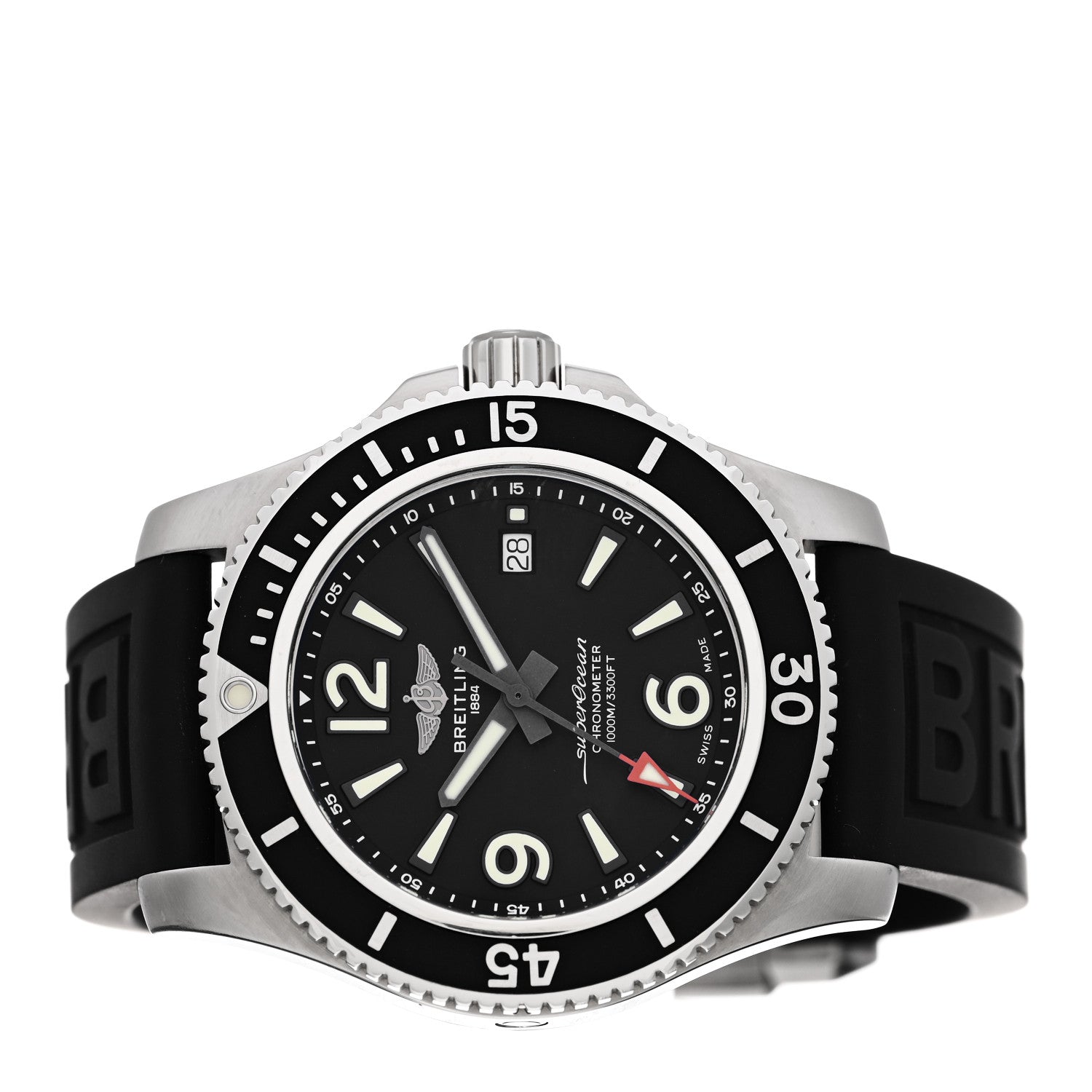 Breitling Stainless Steel Rubber 44mm Super Ocean Chronometer Automatic Watch Black A17367 2 of 5