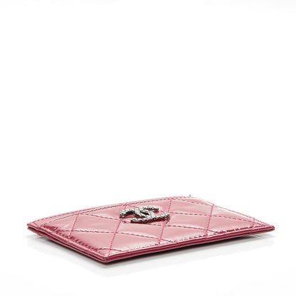 Chanel Patent Quilted Brilliant Card Holder Pink 4 of 7
