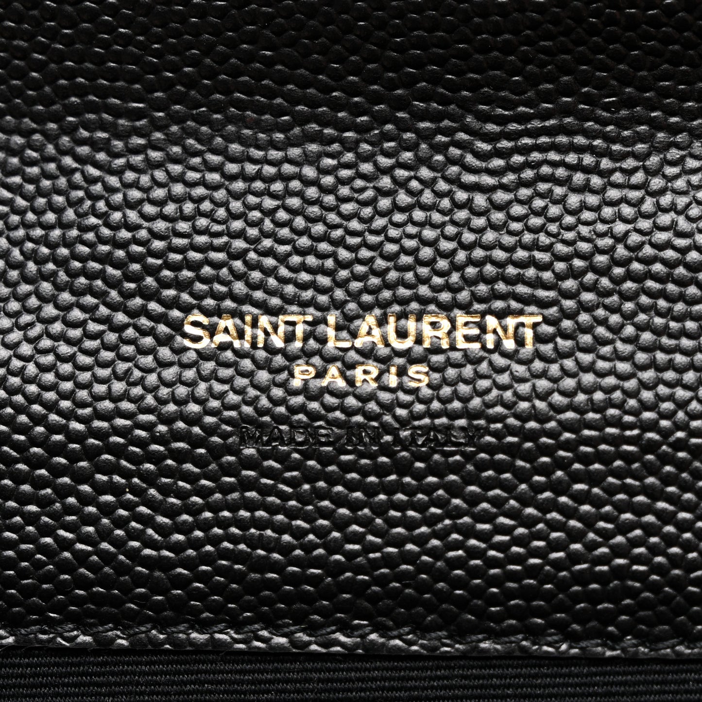 Grain De Poudre Matelasse Chevron Monogram Envelope Clutch Black