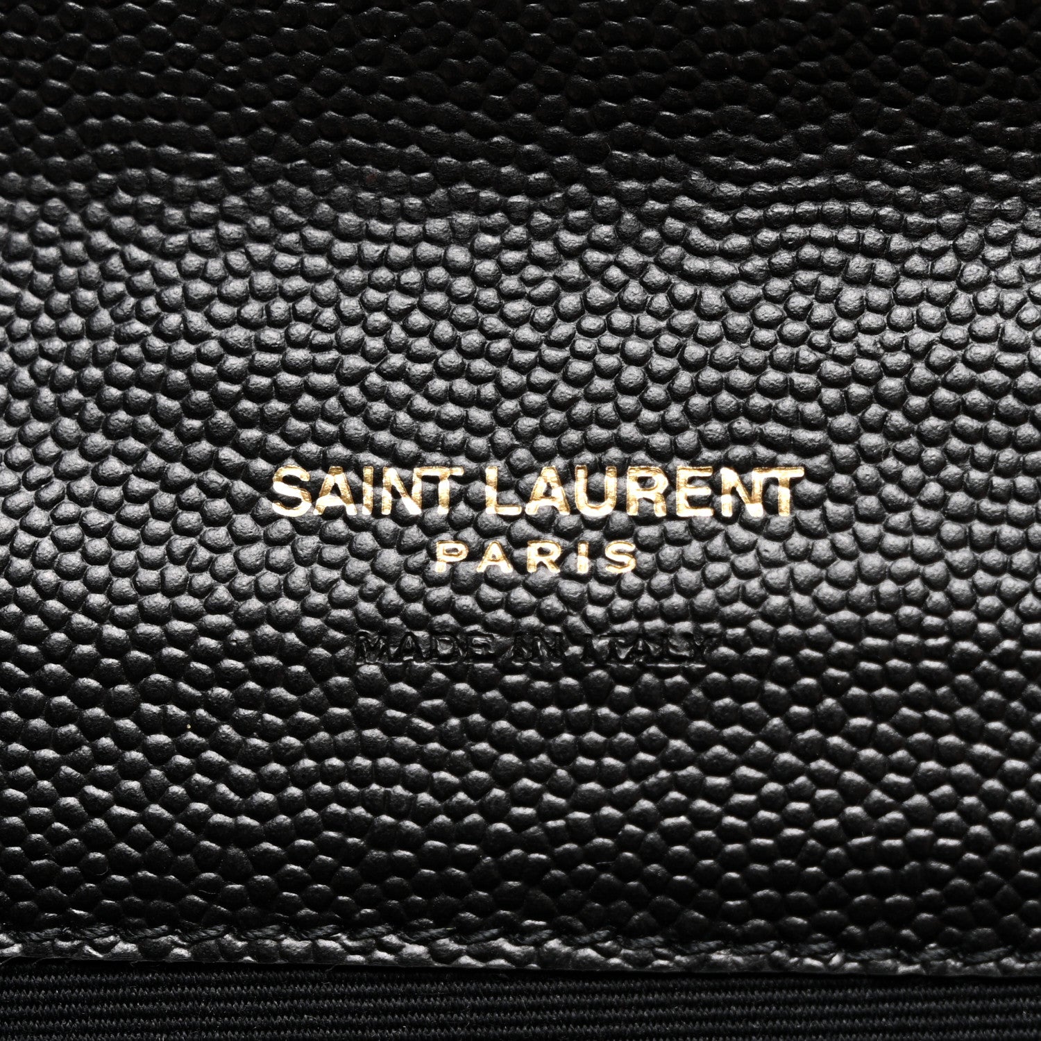 Saint Laurent Grain De Poudre Matelasse Chevron Monogram Envelope Clutch Black 6 of 7