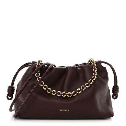 Loewe Mellow Nappa Medium Donut Chain Flamenco Knot Clutch Dark Burgundy 1 of 10