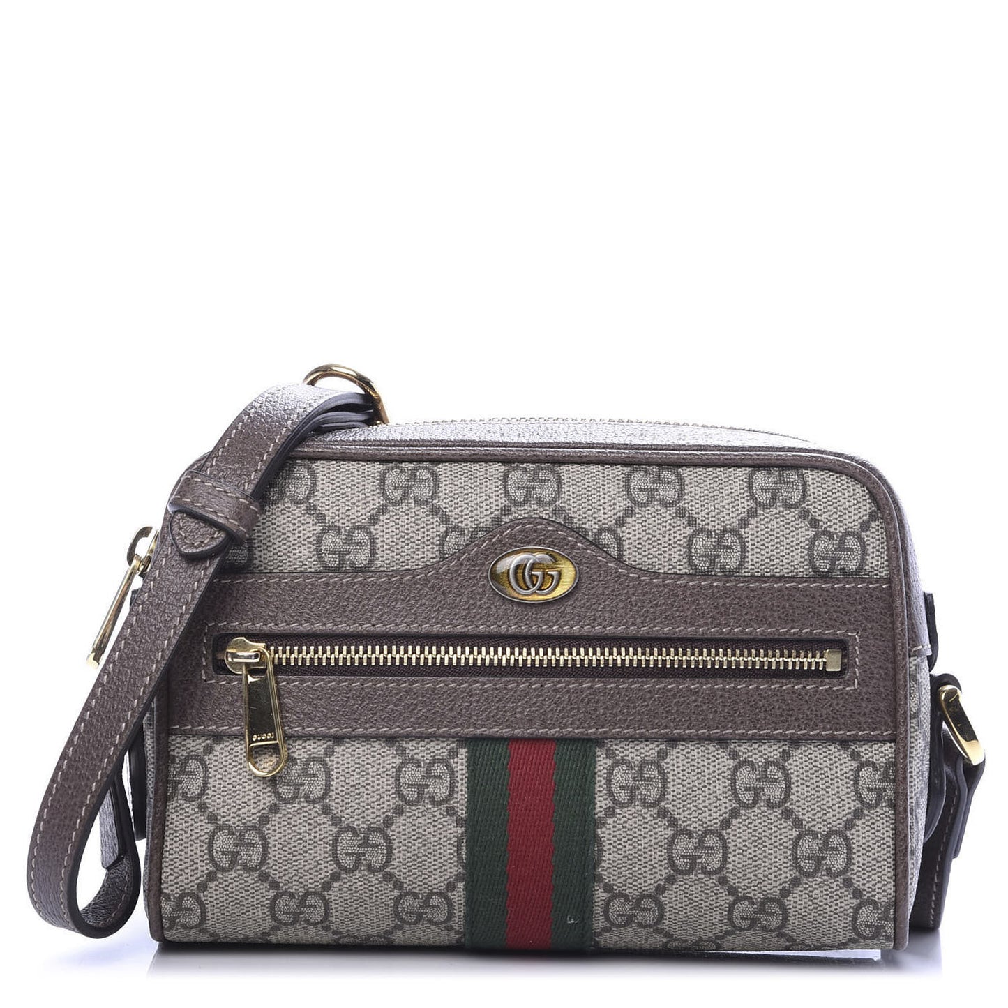GG Supreme Monogram Web Mini Ophidia Shoulder Bag Brown