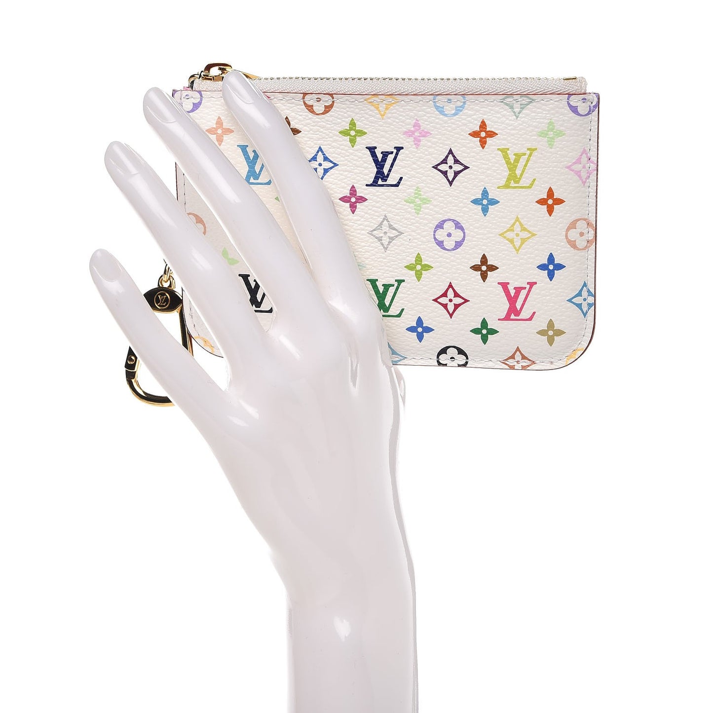 Monogram Multicolor Key Pouch White Litchi